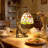 15 Inch High Artistic Cat-shaped Stained Glass Table Lamp; Tiffany Style Bedside Lamp