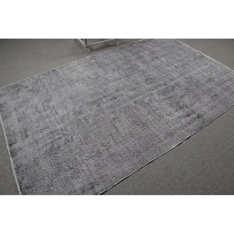 Grand tapis Oushak turc rétro dans un ton gris pour une décoration de chambre à coucher tribale