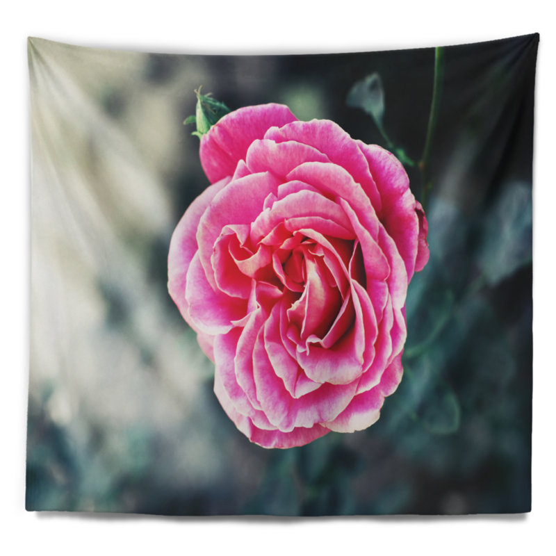 Tapisserie de style floral rose rouge, H 50 po x l 60 po