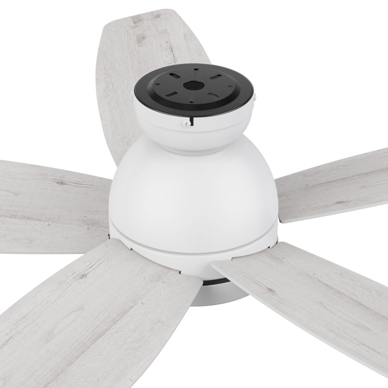 Ventilateur de plafond de 52 po avec éclairage à DEL, Blanc, Bois clair