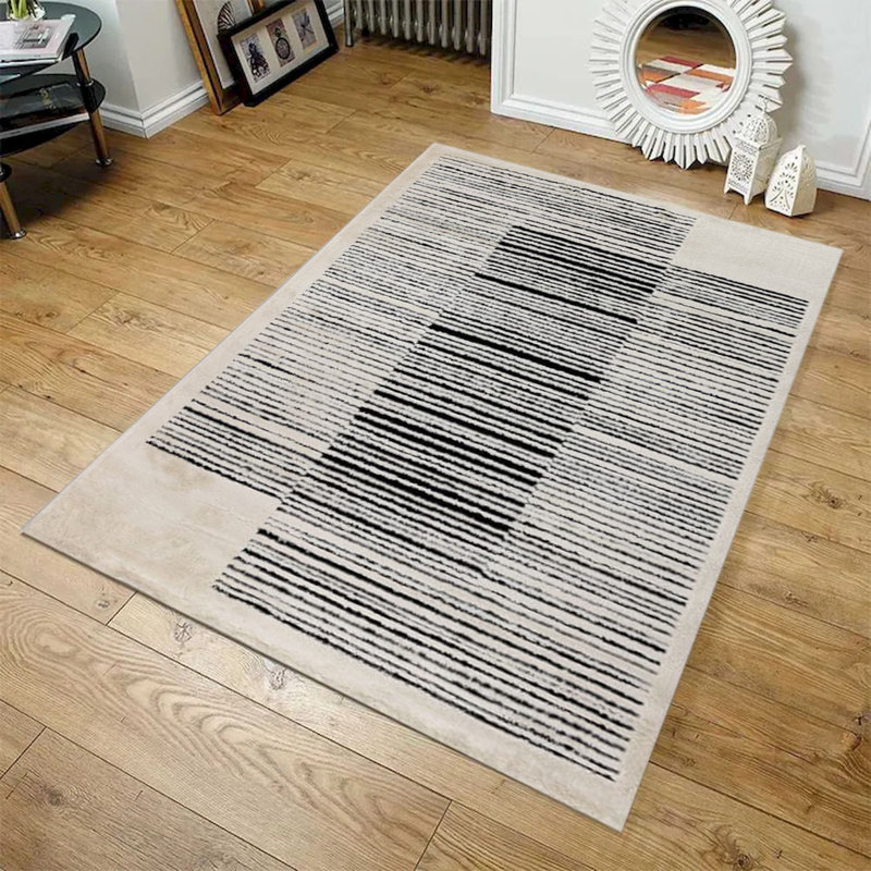 Sherpa Stripes On Stripes Rug, Rectangle 6'7" x 9'