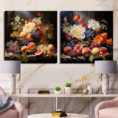 Ensemble de 2 collages de fruits symétriques Symphony
