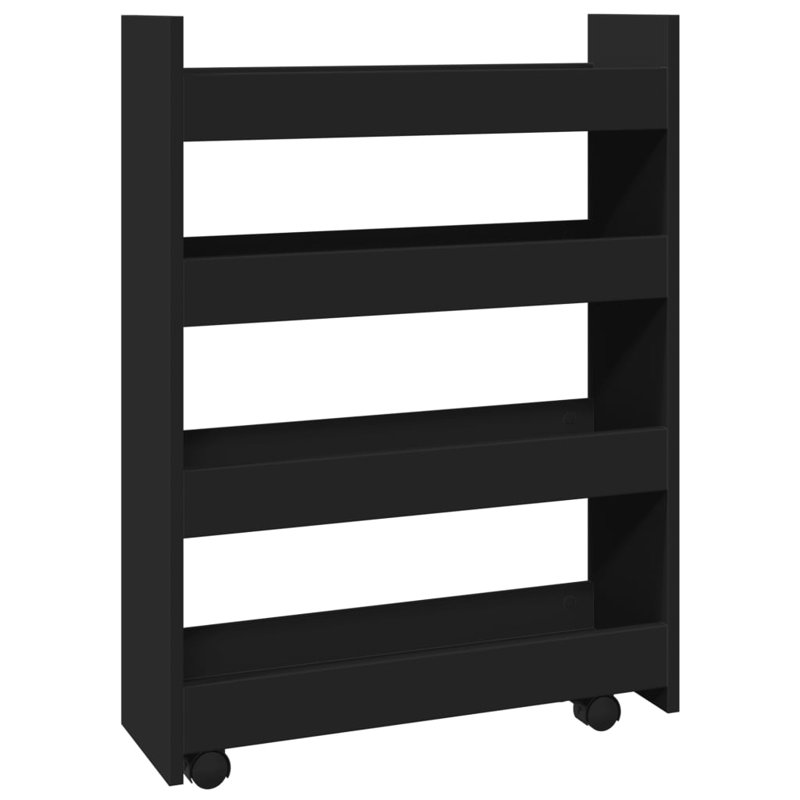 Wood Bar Cart, Black