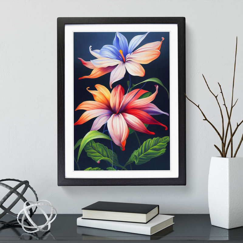 Otherworldly Flowers - Framed Print, Black, 64cm H x 46cm W x 2cm D