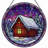 12"H Winter Cabin Stained Glass Window Panel-1165676961