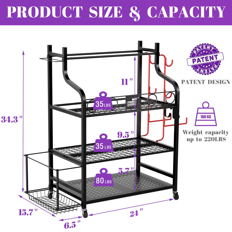 Adrionna Freestanding Sports Rack, Black