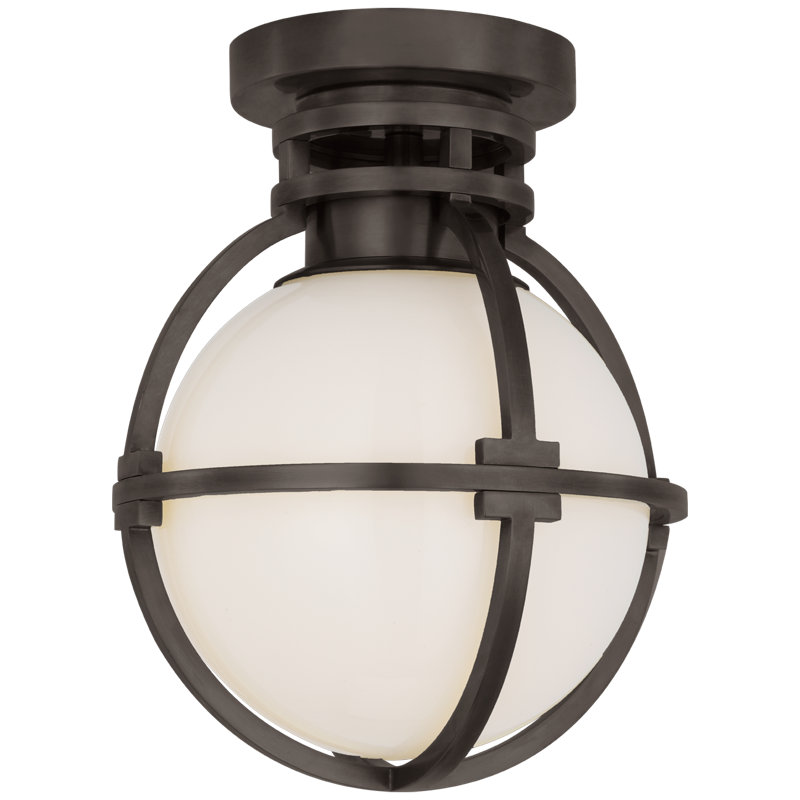 Gracie 1 - Light Flush Mount, 9.5" H x 7.25" W x 7.25" D, Bronze