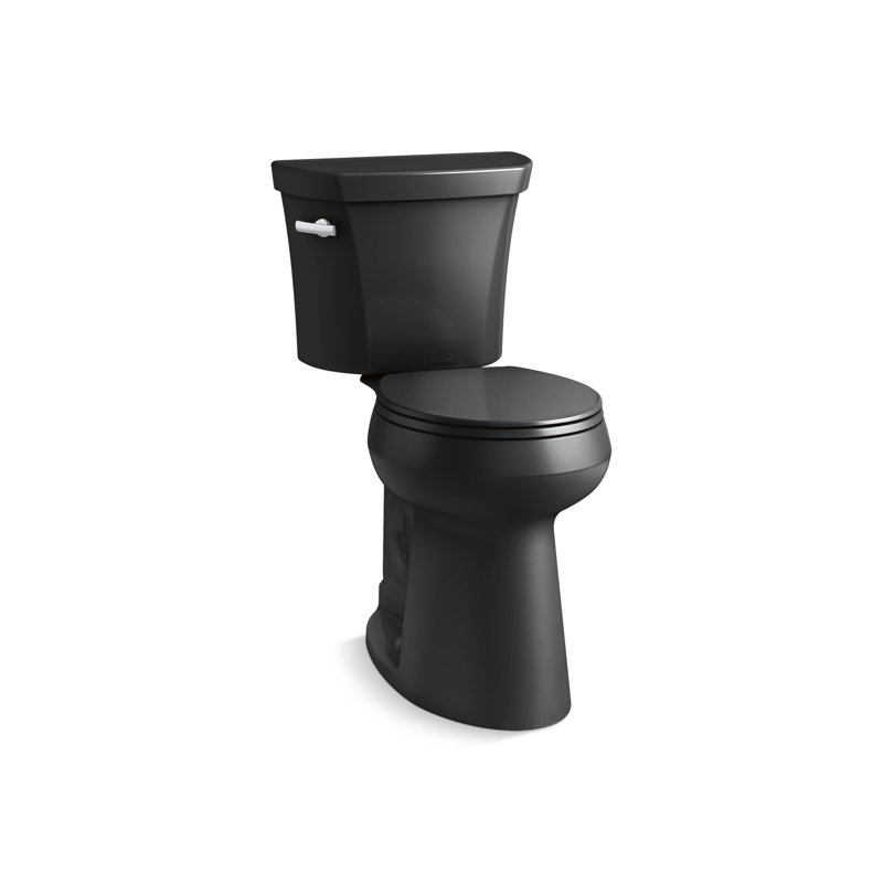 Highline Tall Two-Piece Round-Front Toilet, 1.28 Gpf, Black