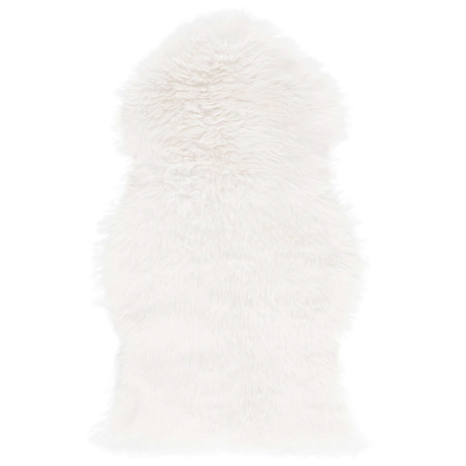 Mera White Handmade Sheepskin Rug, RECTANGLE 1'4" x 2'4"
