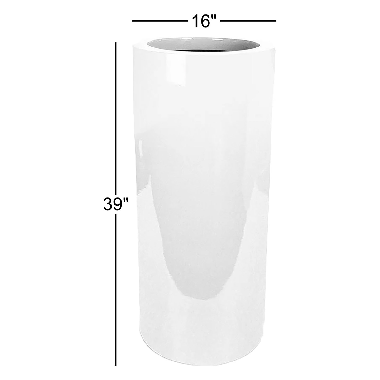 Laki Pot Planter, White, 39" H x 16" W x 31" D