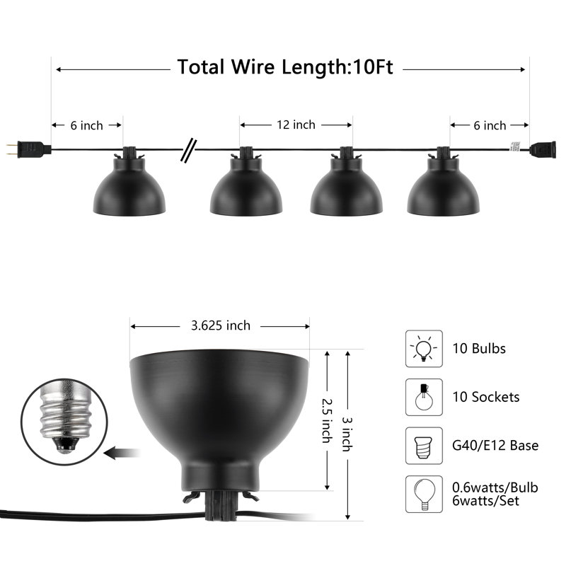 Rodolfo Outdoor 10 - Bulb 120'' Plug-in String Light