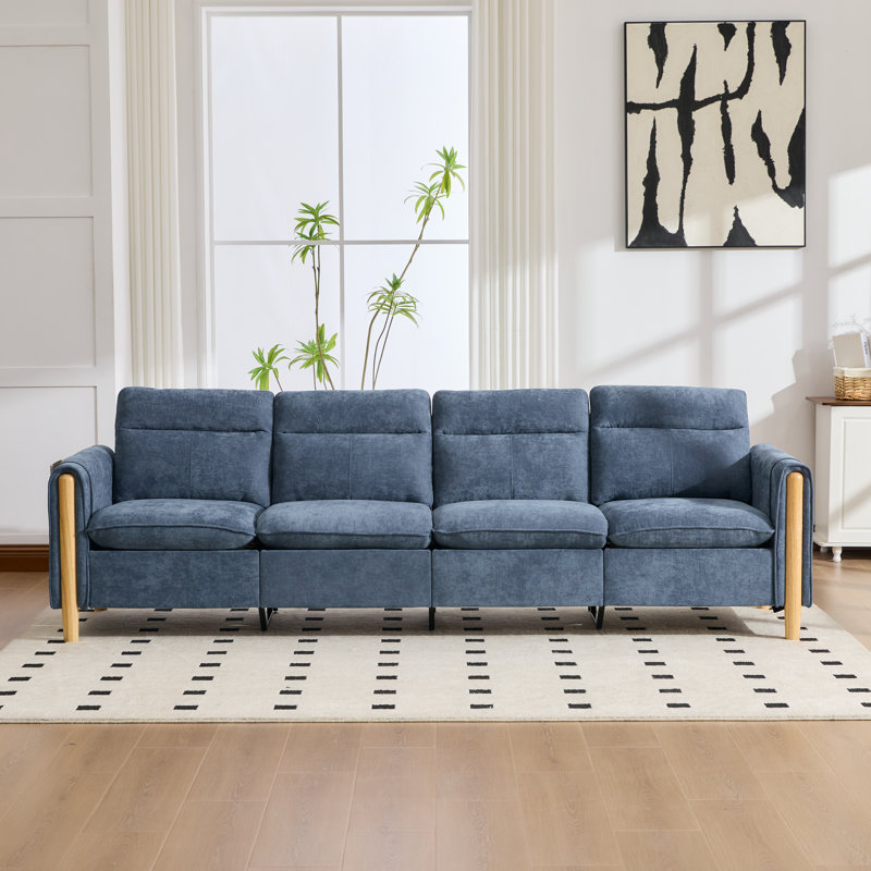 Canapé modulaire en forme de U de 102 po avec repose-pieds avec rangement, canapé rembourré en chenille avec coussins à ressorts profonds et poches latérales pour salon, appartement