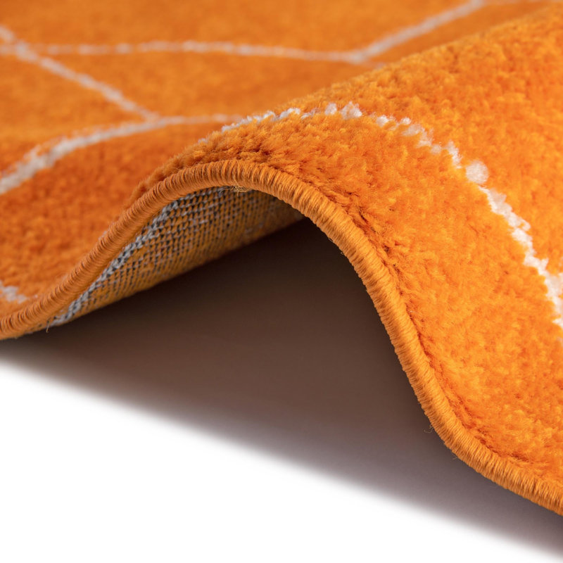 Tapis orange Mariam, Rond 5 pi 3 po