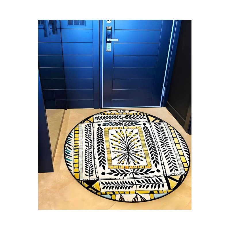 Tapis rond lavable à la machine, Sous-tapis rond 2 pi 8 po inclus