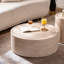 Table basse ronde de 31,5 po avec motif Mars pour le salon, table basse tambour moderne pour le salon, sans assemblage (motif Mars)