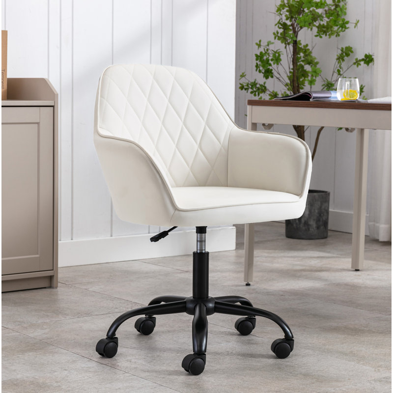 Chaise de bureau Azen, Blanc cassé