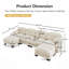 Canapé d'angle modulaire en tissu chenille confortable au design plissé, avec siège ergonomique en mousse haute densité, pouf, accoudoirs arrondis et 2 coussins décoratifs ronds.-1530524467-1530524472