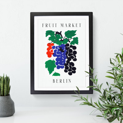 Grapes Berlin Fruit Market Exhibition 1 Piece Single Picture Frame Wall Art