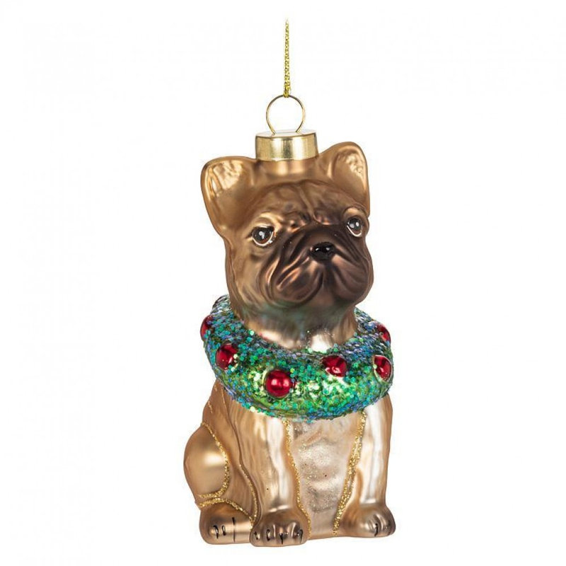 Ornement bouledogue assis