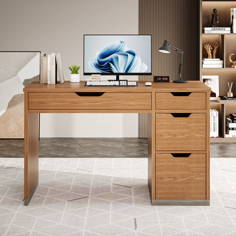 Bureau d'ordinateur à 4 tiroirs, Brun, H 29,5 po x l 47,16 po x P 19,7 po