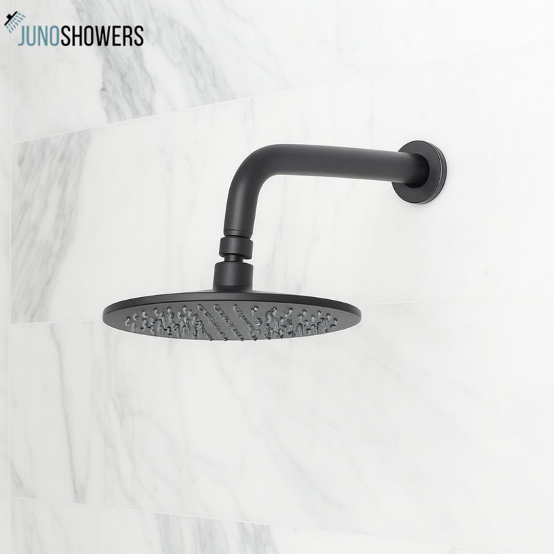Tête de douche à pluie ronde à DEL 12 pouces Juno - Finition bronze huilé avec éclairage sensible à la température