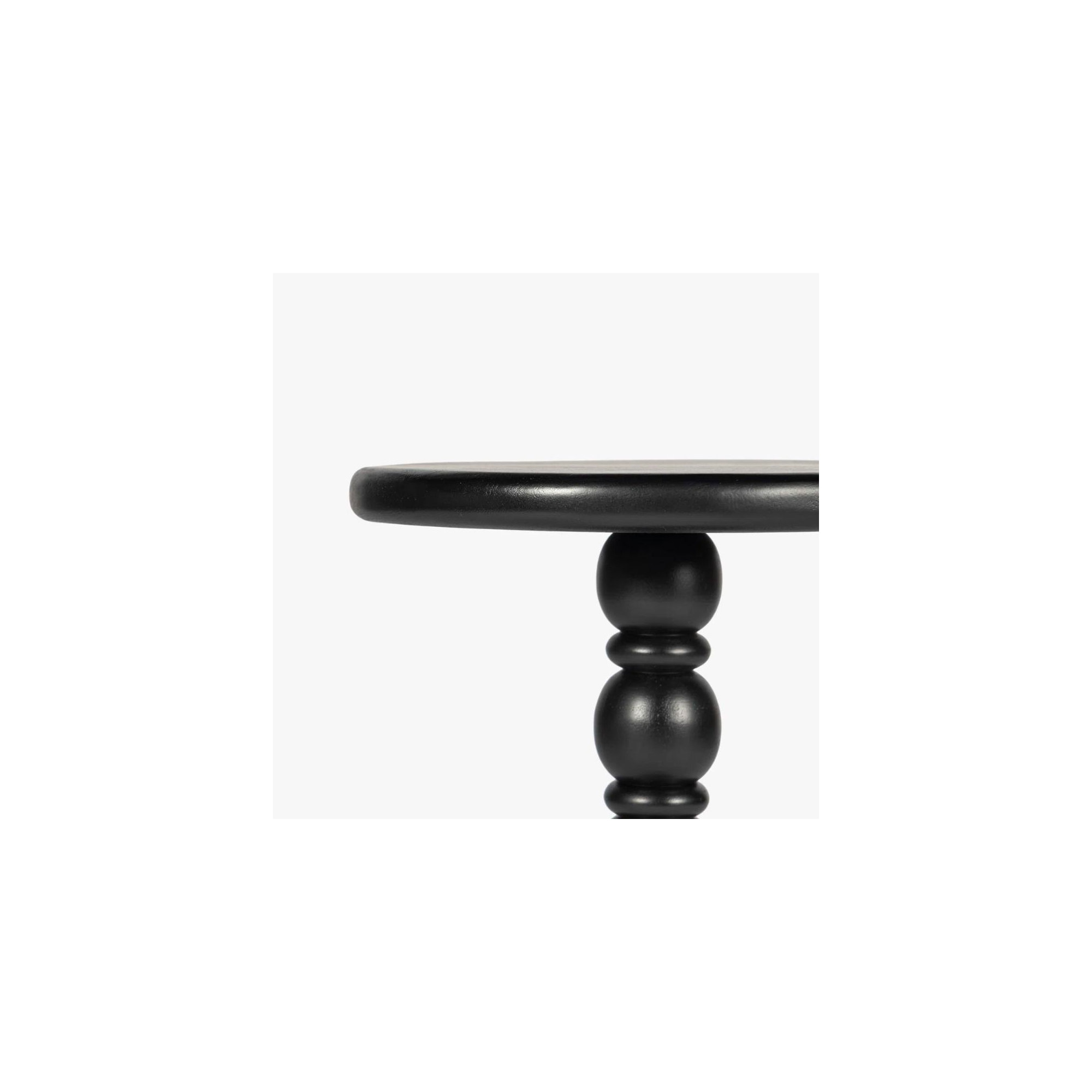 Isabel Spindle Solid Wood Round Drink Table, Black, 24'' H X 24'' W X 14'' D