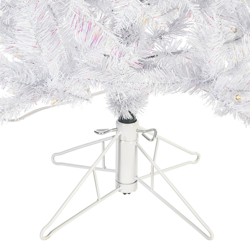 Dilan Sparkle White Spruce Artificial Christmas Tree, 4.5' H, Warm White LED