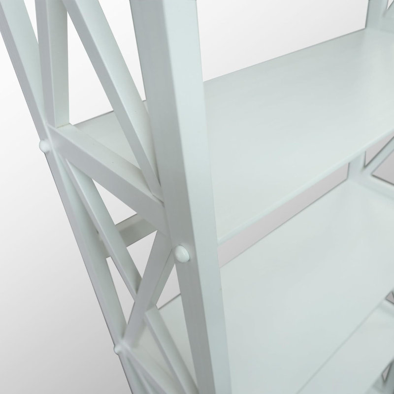 Montego X-Design 3-Tier Solid Wood White Bookcase