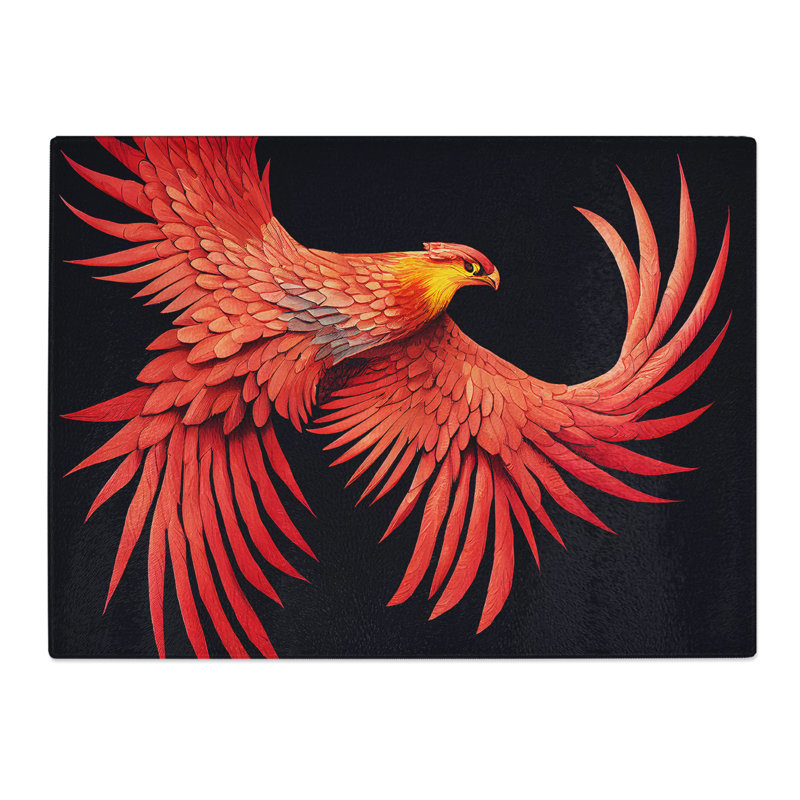 Evolving Phoenix Bird  Glass Chopping Board