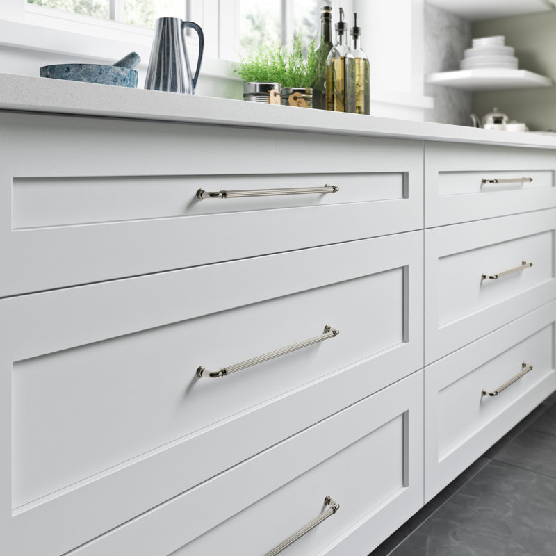 Polished Nickel 5" Traditional Reeded Bar Pull Handle