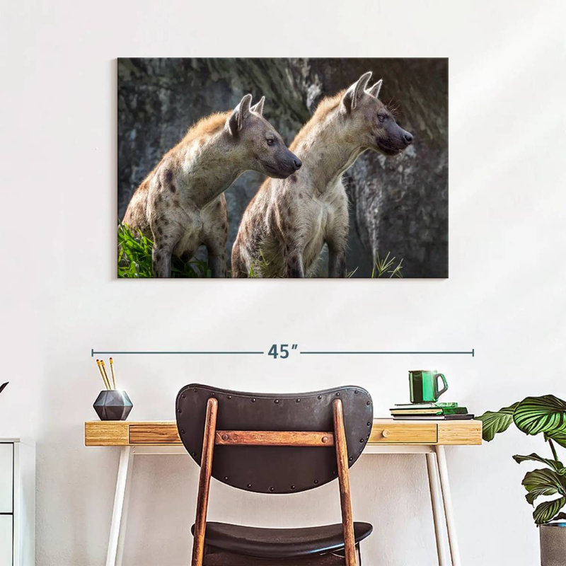 Hyenas On Alert, 26" H x 39" W