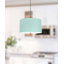 Abat-jour tambour en lin blanc avec diffuseur l 16 po avec cordon noir-140943304-140943311-140943345