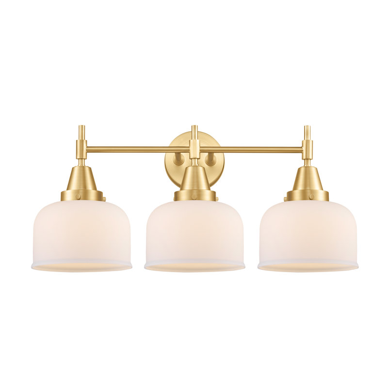 Éclairage de salle de bain à intensité variable à 3 lumières Amede, Or satiné, Blanc mat