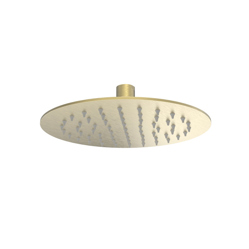 Allure Ultra-Thin Round Shower Head - 8 in., Brushed Brass, Brushed Brass, 8 inch