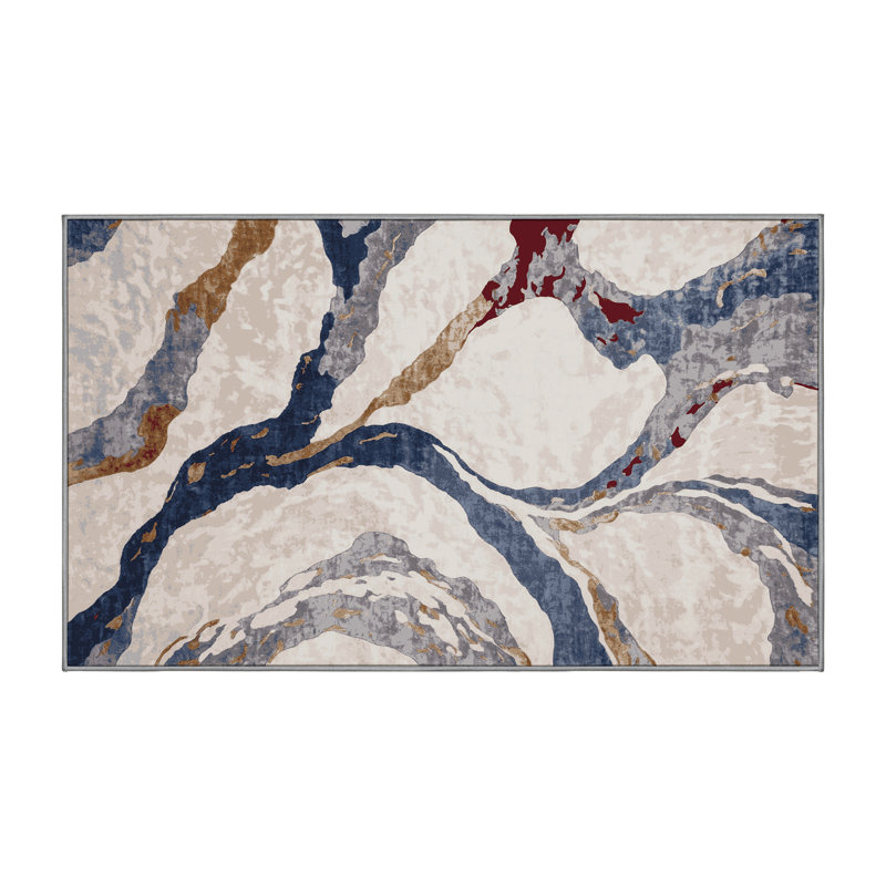 Machine Washable Gray Area Rug, Rectangle 8' x 12'