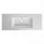 Lavabo de salle de bain en résine blanche brillante de 42 pouces avec une construction moderne et durable