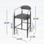 Ensemble de 2 tabourets de bar confortables en tissu gris avec pieds en fer et capacité de poids élevée pour les îlots de cuisine modernes