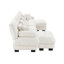 Canapé en U personnalisable - 4 places en chenille blanche avec 2 repose-pieds élégants et 4 espaces polyvalents relaxants-2108289077