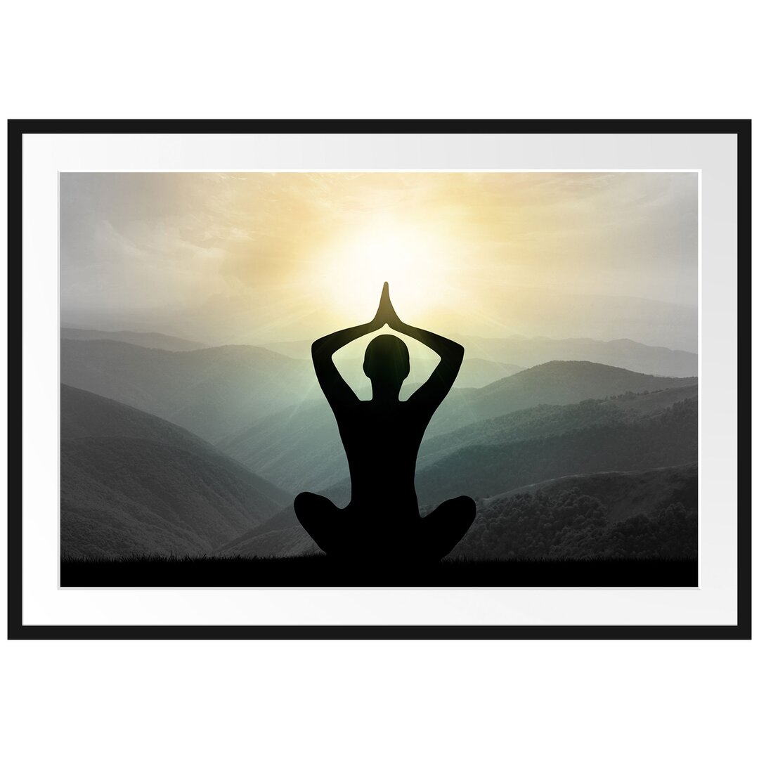 Yoga und Meditation Gerahmter Fotokunstdruck Poster