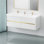 Armoire de rangement flottante pour salle de bain avec comptoir en résine de pierre et tiroirs à fermeture en douceur