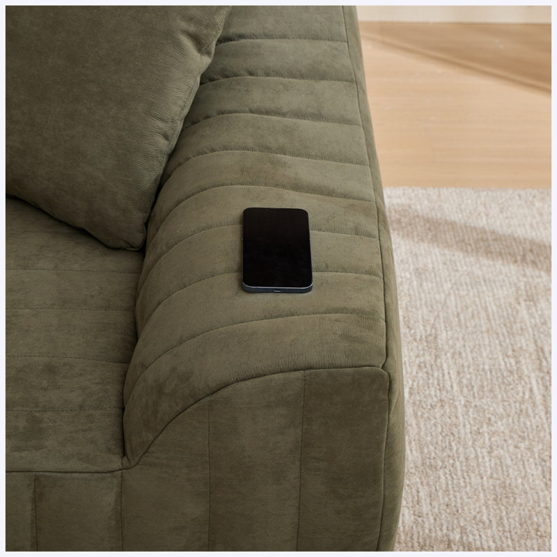 Causeuse avec coussins décoratifs en similicuir pour le salon, les appartements et les petits espaces, Green Faux Leather