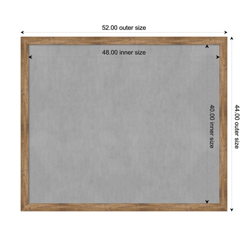Tableau magnétique à cadre étroit Owl Brown, H 44 po x l 52 po