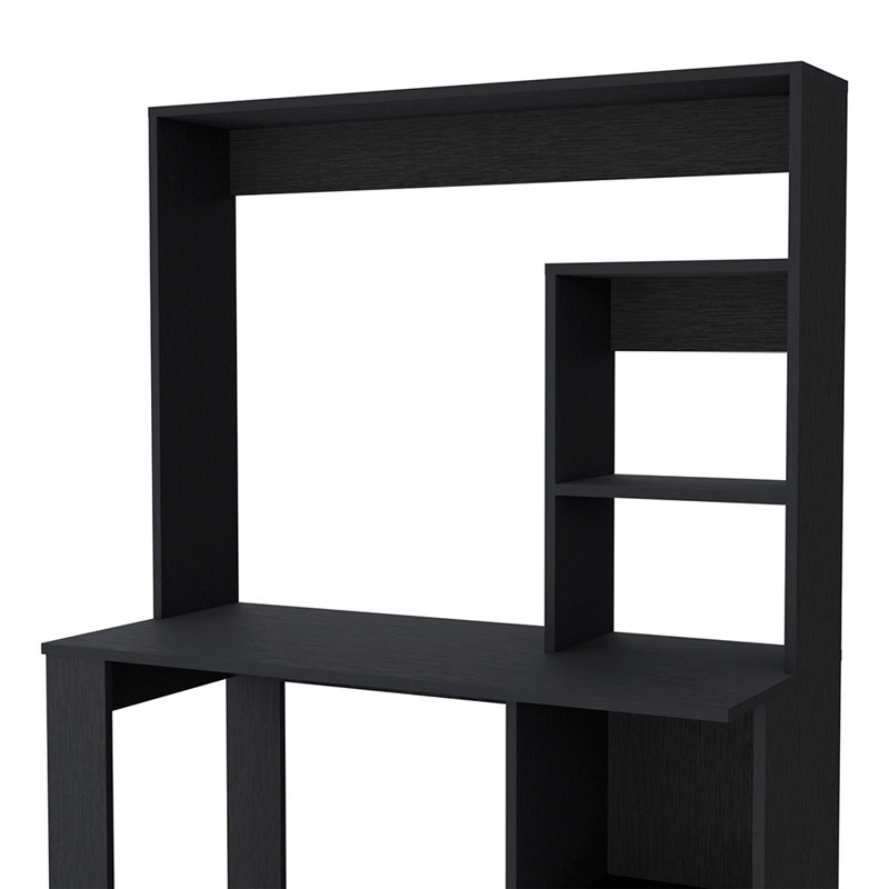 Bureau d'ordinateur, huche, finition wengé noir