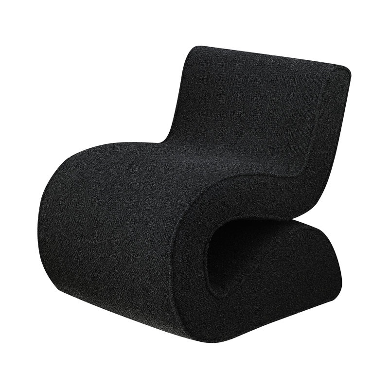 Cyndie Upholstered Accent Chair, Black Polyester Blend
