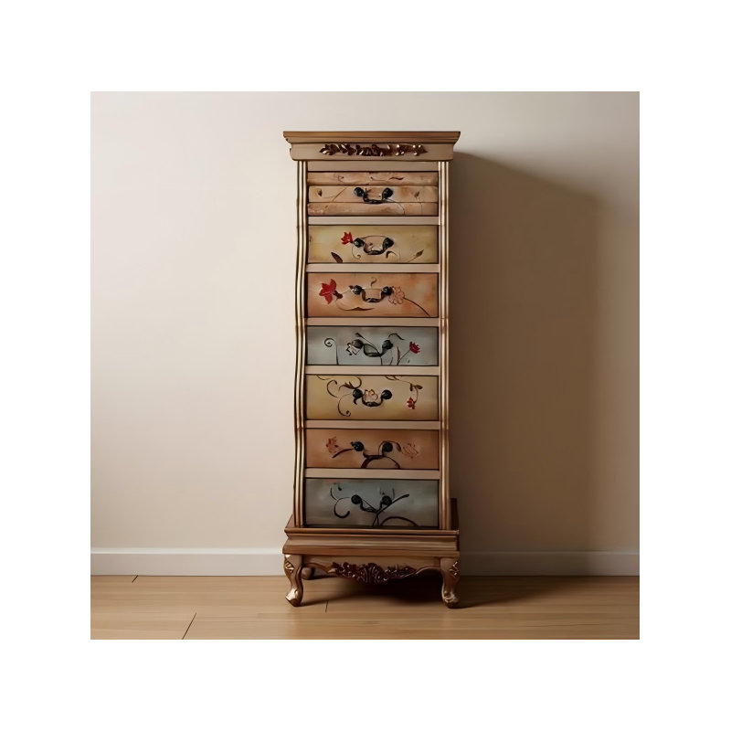 Commode murale en bois massif peint