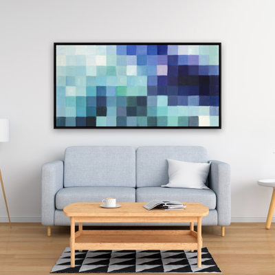 Pixelized Landscape - Toile encadrée moderne pour la décoration intérieure