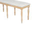 Vintage Traditional 50.4Inch Upholstered Dining Bench With 6 Solid Wood Legs, Natural