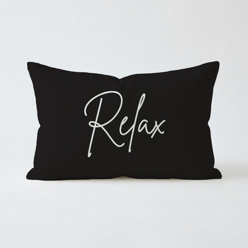 Relax Pillow 21"X13" Black, Rectangle 13"H x 21"W, Black