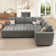 Latitude Run® U Shaped Sleeper Sectional Modular Sofa Bed With Storage Chaise