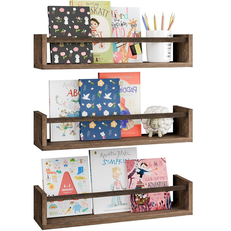 Floating Shelves, 3 Pcs, Brown